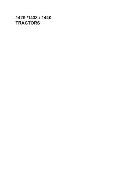 AGCO 1429 1433 1440 Compact Tractor (manual transmission) (packet) Service Manual 1449564M1 English