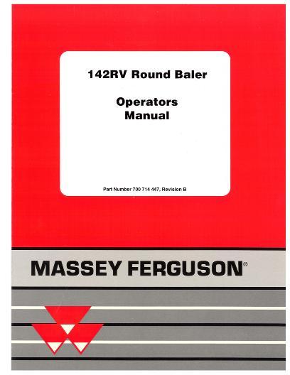 AGCO 142RV Round Baler (CE) Operator Manual 700714447B English