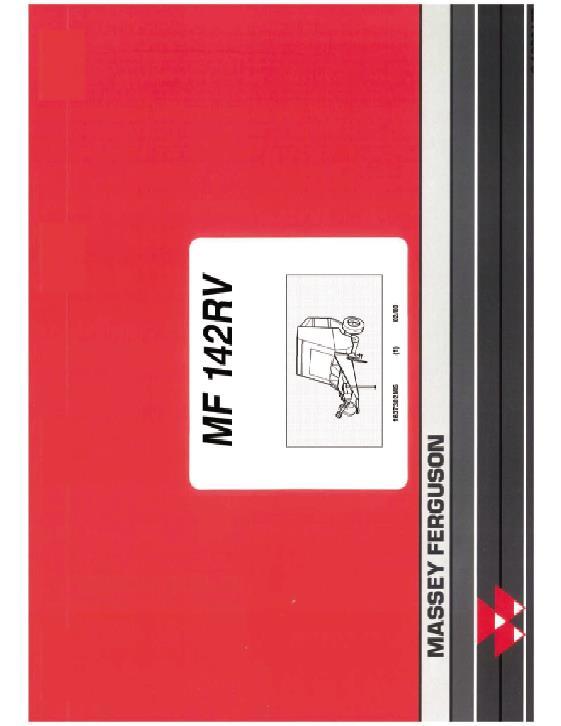 AGCO 142RV Round Baler Parts Book 1637302M5 Multiple