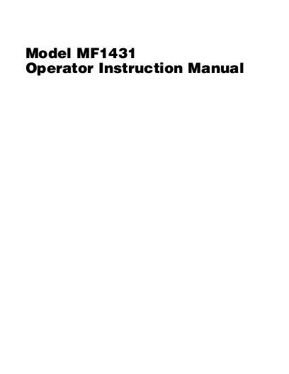 AGCO 1431 Compact Tractor (hydro transmission) Operator Manual 1449567M1 English