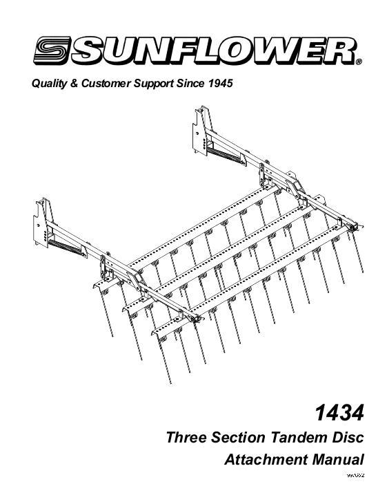 AGCO 1434 Disc Harrow Attachments Operator Manual SN997652 English