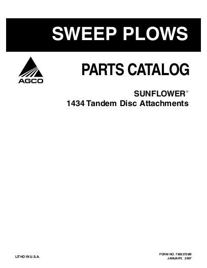AGCO 1434 Disc Harrow Attachments Parts Book 79023728B English