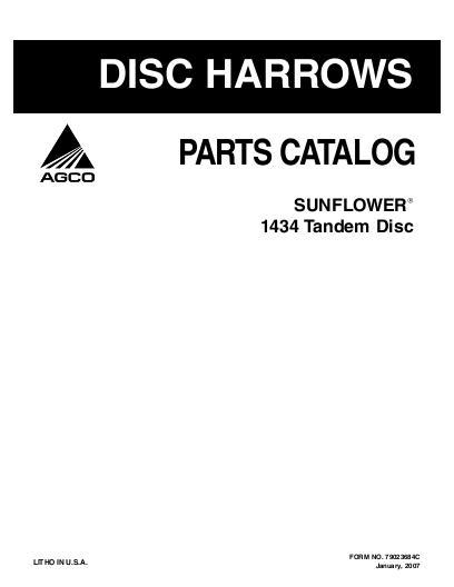 AGCO 1434 Disc Harrow Parts Book 79023684C English