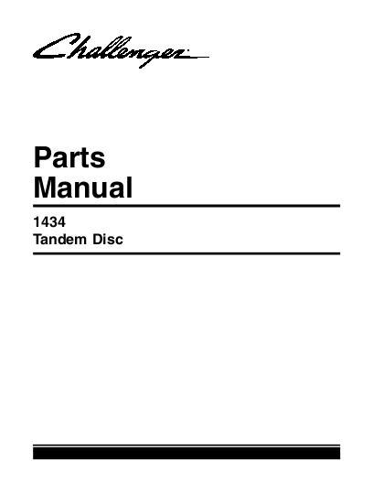 AGCO 1434 Disc Harrow (tandem) Parts Book 79026367B English
