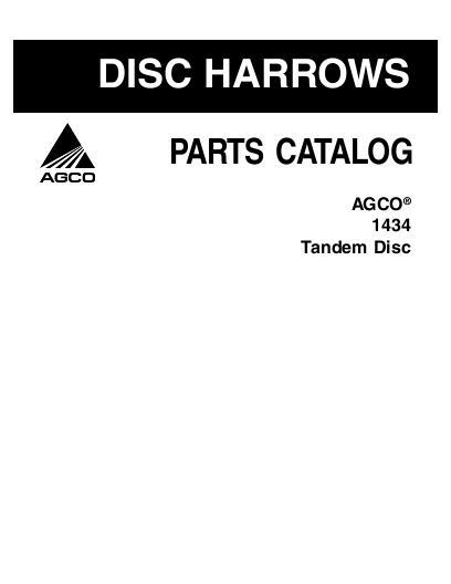 AGCO 1434 Tandem Disc Parts Book 79026366B English