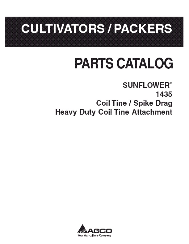 AGCO 1435 Coil Tine Spike Drag Heavy Duty Coil Tine Attachments Parts Book 79028596D English