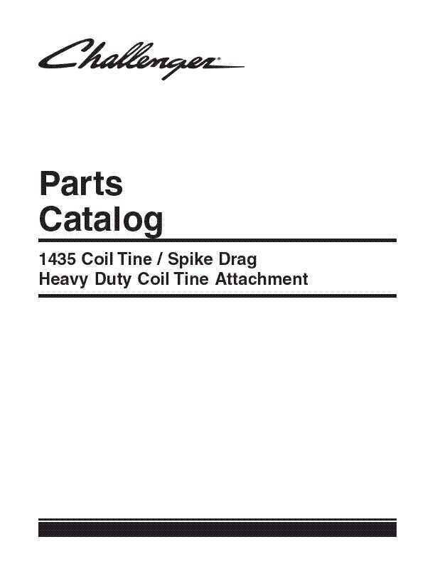 AGCO 1435 Coil Tine Spike Drag Heavy Duty Coil Tine (attachment) Parts Book 79028598D English