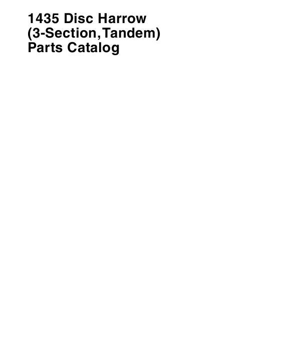AGCO 1435 Tandem Disc Harrow (3 section) Parts Book 651869M6 English
