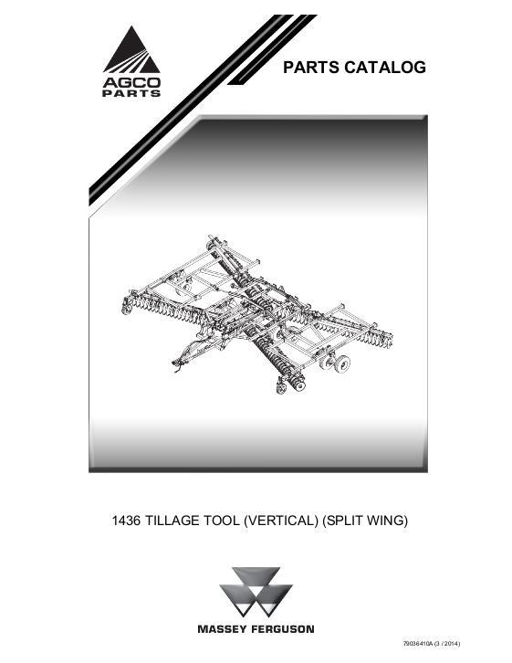 AGCO 1436 Tandem Disc (split wing) Parts Book 79036410A English
