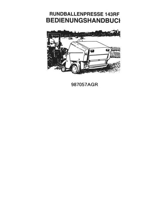 AGCO 143RF Baler Operator Manual 987057AGR German