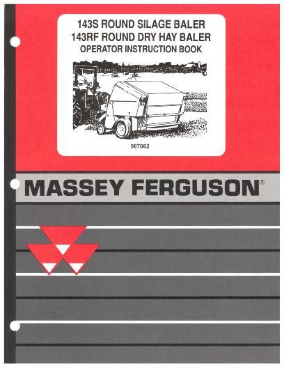 AGCO 143S Round Baler (silage, CE) Operator Manual 987062 English