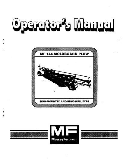 AGCO 144 Moldboard Plow (rigid) Operator Manual 1449071M2 English