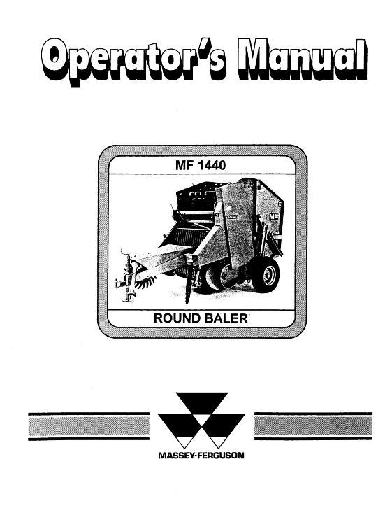 AGCO 1440 Round Baler Operator Manual 1449017M2 English