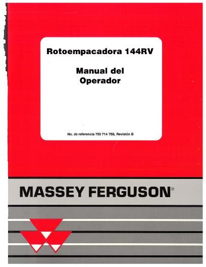 AGCO 144RV Baler (1997, CE) Operator Manual 700714768B Spanish