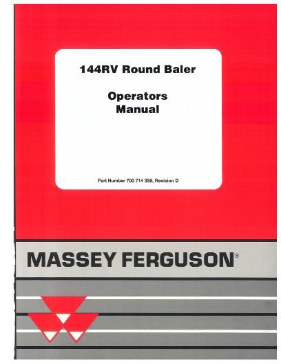 AGCO 144RV Round Baler (CE) Operator Manual 700714359D English