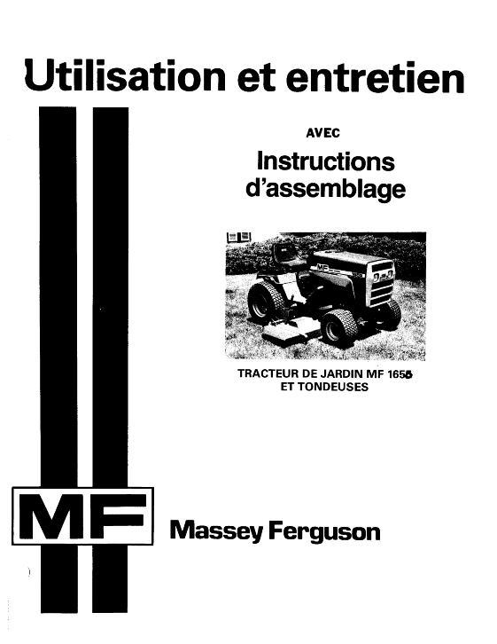 AGCO 1450 1650 Lawn Tractor Operator Manual 1448404F1 French