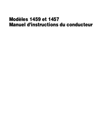 AGCO 1457 1459 Mower Conditioner (prior sn HR53999) Operator Manual 700729560G French