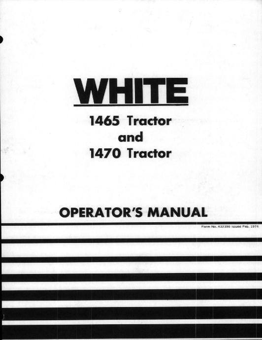 AGCO 1465 1470 Tractor Operator Manual 432390 English