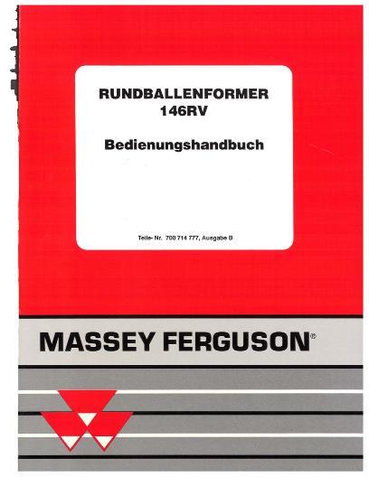 AGCO 146RV Baler (1997, CE) Operator Manual 700714777B German