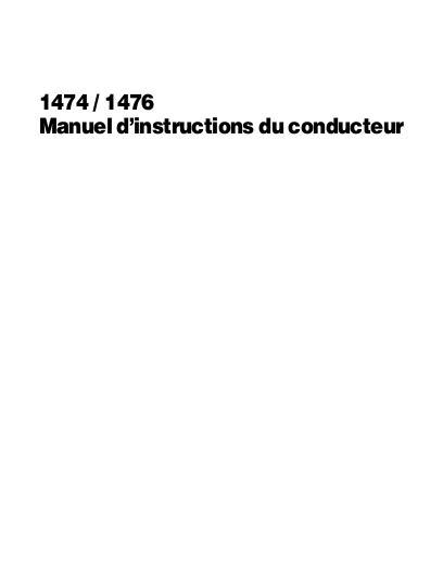 AGCO 1474 1476 Mower Conditioner (center pivot) Operator Manual 700729526F French