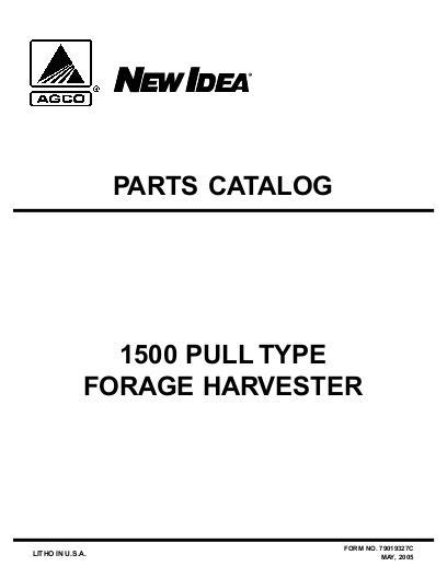 AGCO 1500 1500 Dion (2001) 1500 Dion (2005) Forage Harvester Parts Book 79019327C English