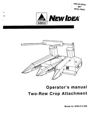 AGCO 1500 906 Corn Head (2 row attachment) Operator Manual NF6001E865 English