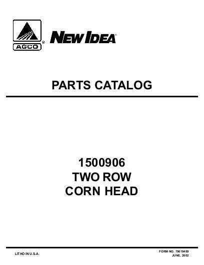 AGCO 1500 906 Corn Head (2 row, prior sn 'M') Parts Book 79019459 English