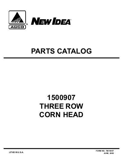 AGCO 1500 907 Corn Head (3 row, prior sn 'M') Parts Book 79019457 English