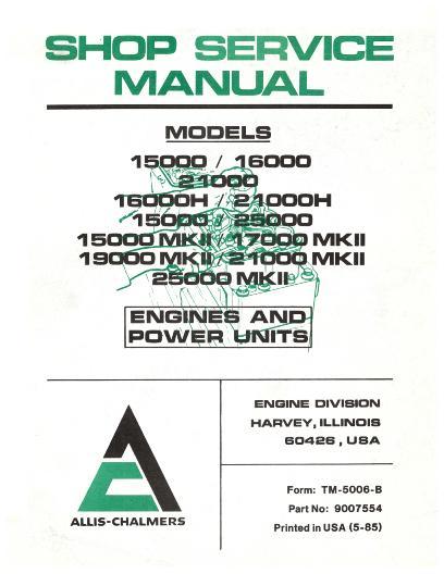 AGCO 15000 16000 19000 21000 Series Engine (Mark 2) Service Manual 79007554 English