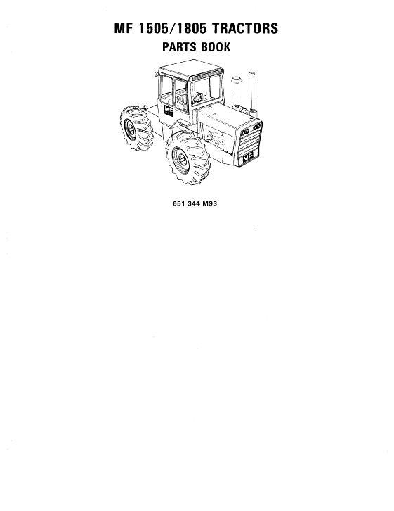 AGCO 1505 1805 Tractor Parts Book 651344M93 English