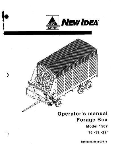 AGCO 1507 Forage Box (Dion, 2002) Operator Manual NB5802E78 English