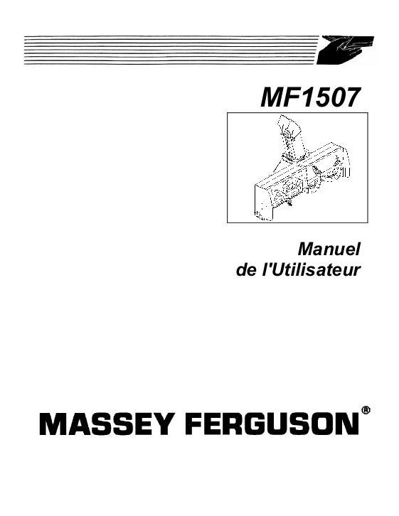 AGCO 1507 Snow Blower (requires subfame) Operator Manual 4316138M3 French