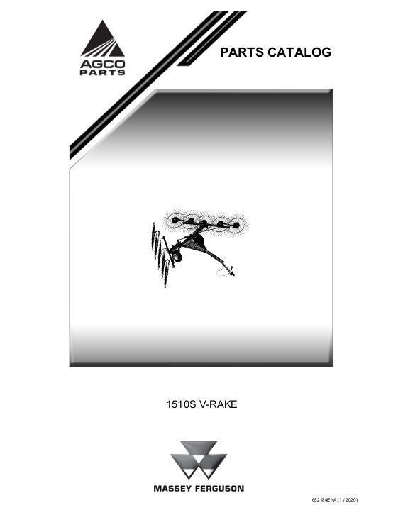 AGCO 1510S V-Rake Parts Book 652184ENA English