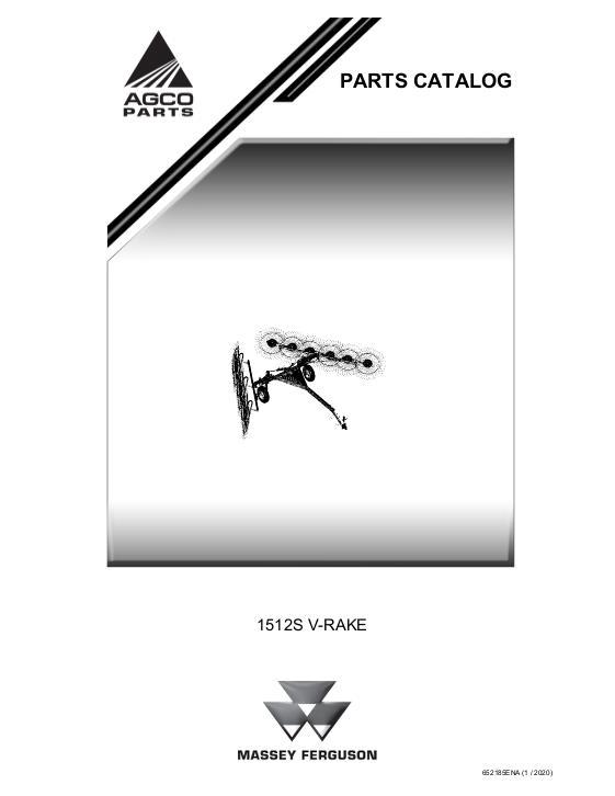 AGCO 1512S V-Rake Parts Book 652185ENA English