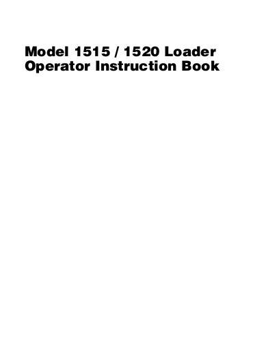 AGCO 1515 1520 Loader Operator Manual 4283177M2 English
