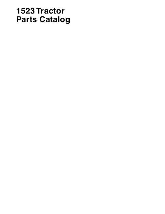 AGCO 1523 Compact Tractor Parts Book 651793M93 English