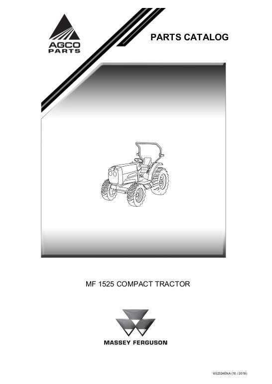 AGCO 1525 Compact Tractor (not for North America) Parts Book 652324A English