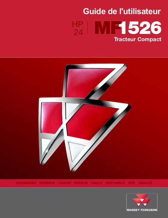 AGCO 1526 Compact Tractor Operator Manual 4283437M5 French