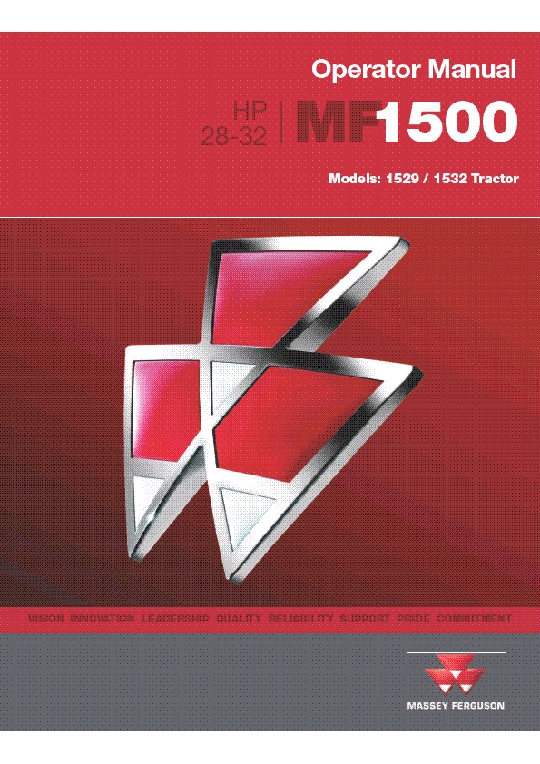 AGCO 1529 1532 Compact Tractor Operator Manual 4283060M3 English