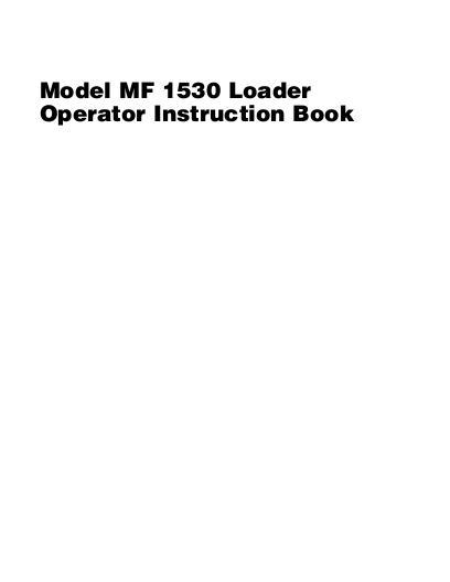 AGCO 1530 Loader Operator Manual 4283140M2 English