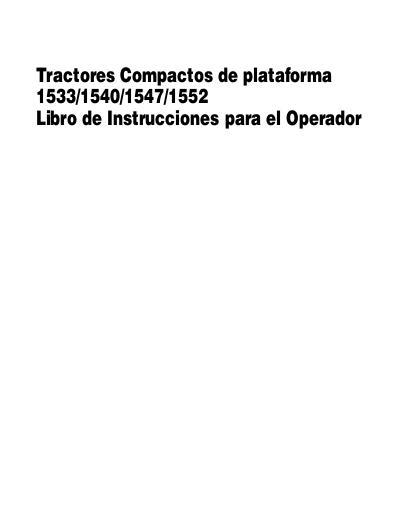 AGCO 1533 1540 1547 1552 Compact Tractor (Platform version) Operator Manual 4283029M4 Spanish
