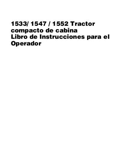AGCO 1533 1547 1552 Compact Tractor (Cab version) Operator Manual 4283031M3 Spanish