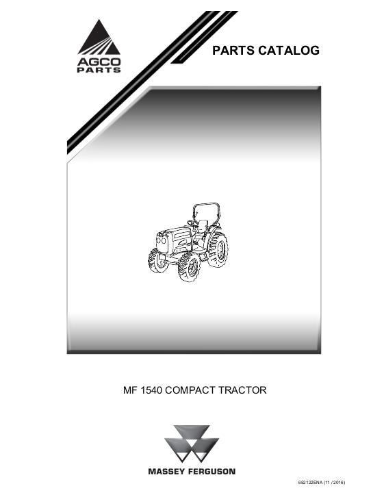 AGCO 1540 Compact Tractor (not for North America) Parts Book 652122A English
