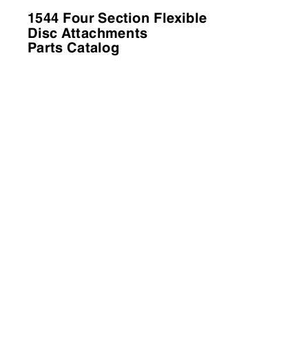 AGCO 1544 Disc Harrow Attachments Parts Book 651841M1 English