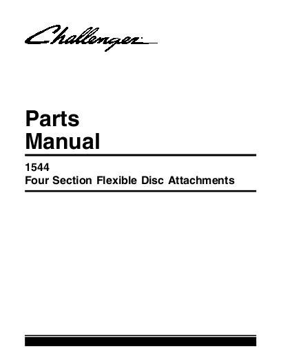AGCO 1544 Disc Harrow (attachment, 4 section, flexible) Parts Book 79026451A English