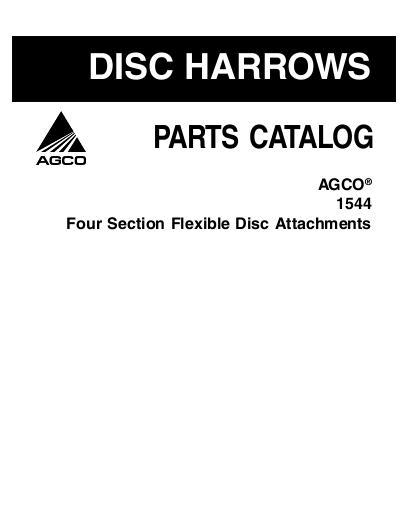 AGCO 1544 Disc Harrow (attachments, 4 section, flexible) Parts Book 79026450A English