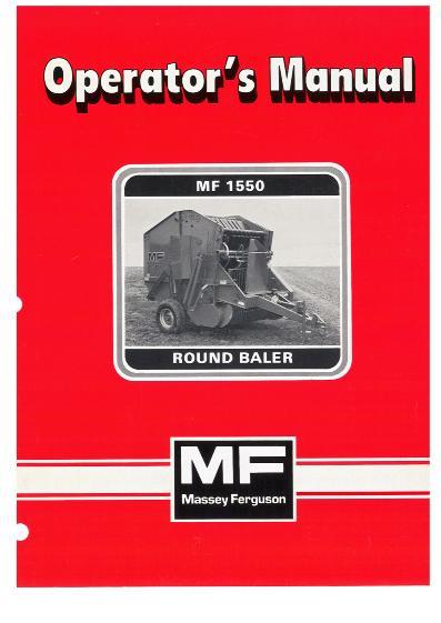 AGCO 1550 Round Baler Operator Manual 1449065M1 English