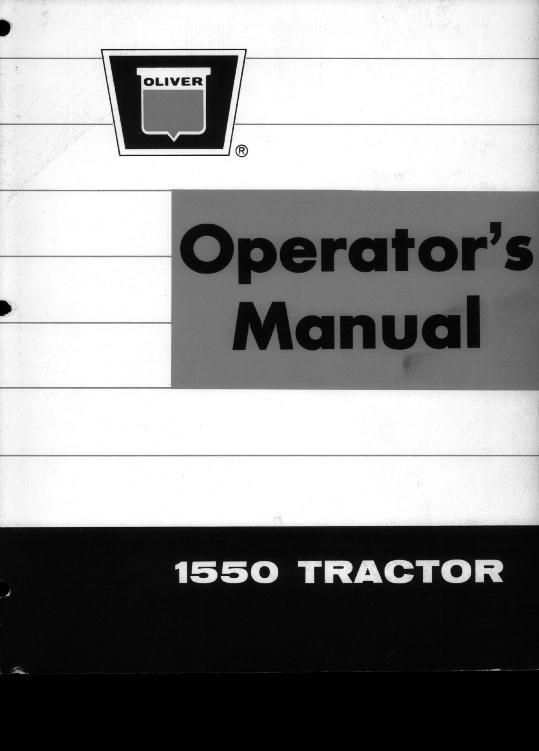 AGCO 1550 Tractor Operator Manual 432089 English