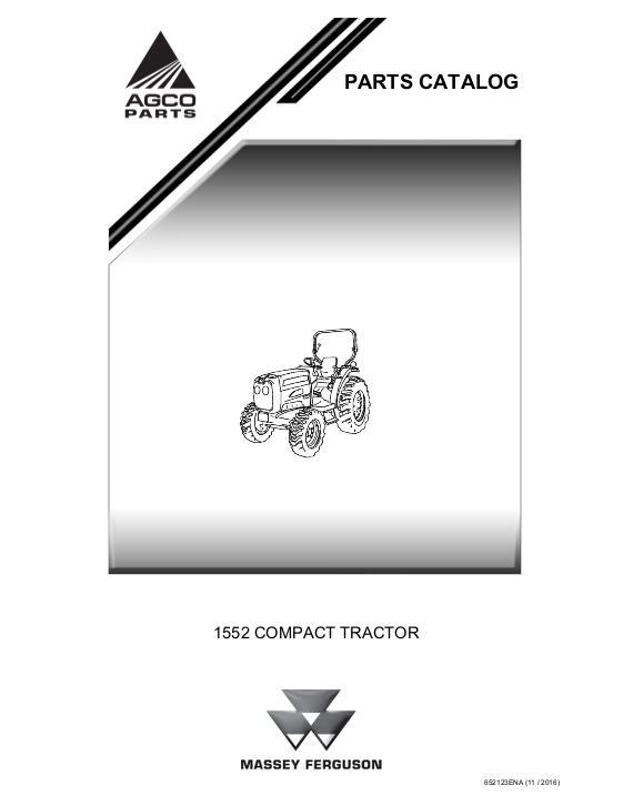 AGCO 1552 Compact Tractor (not for North America) Parts Book 652123A English