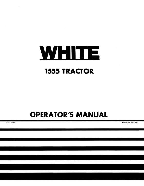 AGCO 1555 Tractor Operator Manual 432389 English